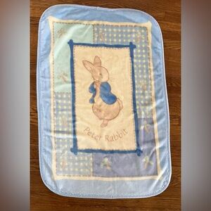 Crown Crafts Beatrix Potter Peter Rabbit Luxury Plush Fleece Baby Blanket Vtg